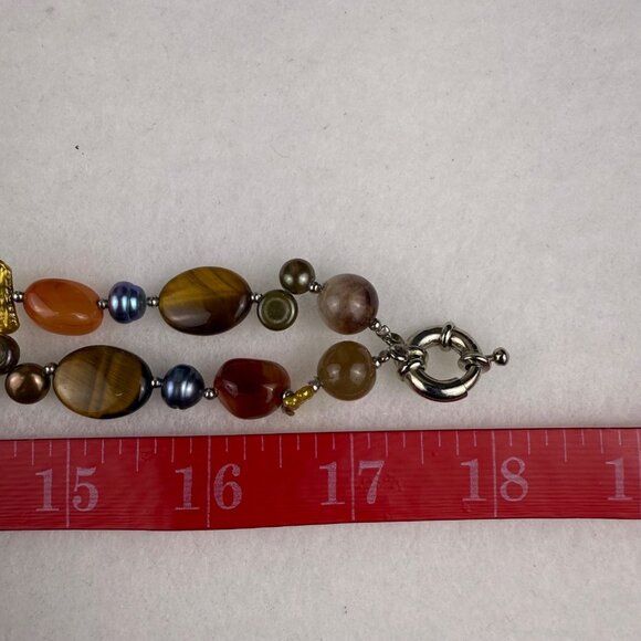 Alexander Kalifano Womens Multicolor Beaded Necklace Natural Stone & Pearl - Picture 4 of 4